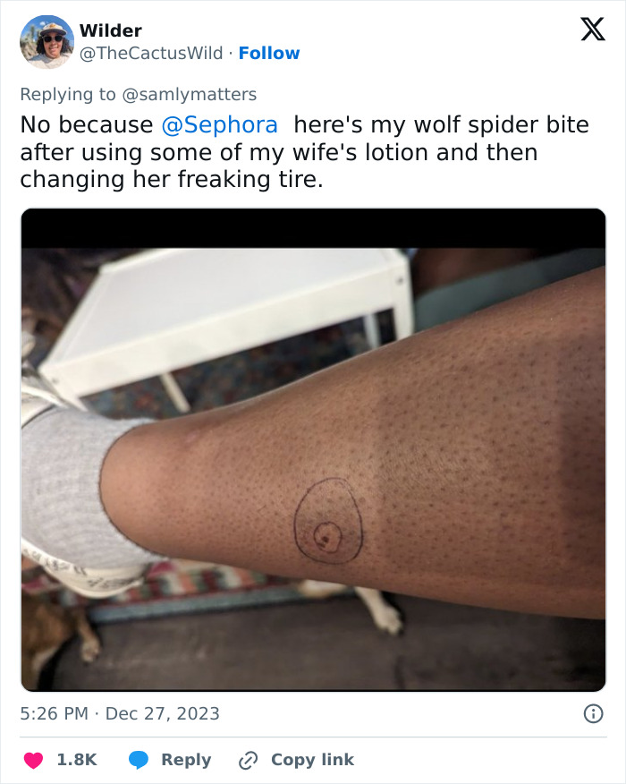 Sephora Lotion Goes Viral When Users Start Noticing Way More Spiders Around After Applying It Sephora Lotion Goes Viral When Users Start Noticing Way More Spiders Around After Applying It