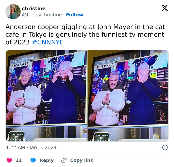 “The Funniest TV Moment Of 2023”: Anderson Cooper Can’t Stop Laughing At John Mayer In Cat Cafe