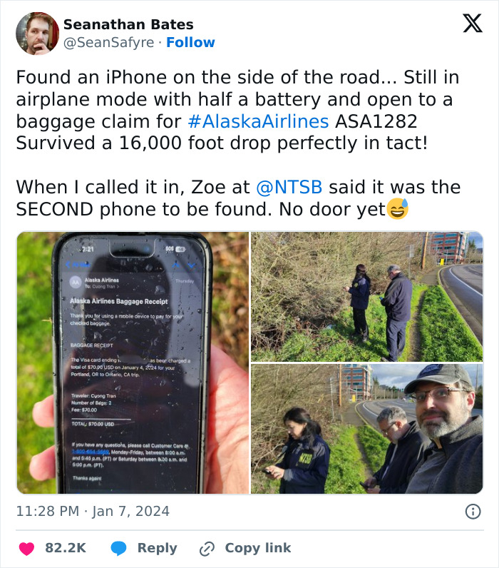 Phone Survives Falling From The Already Viral Alaska Airlines Flight Where A Door Was Lost