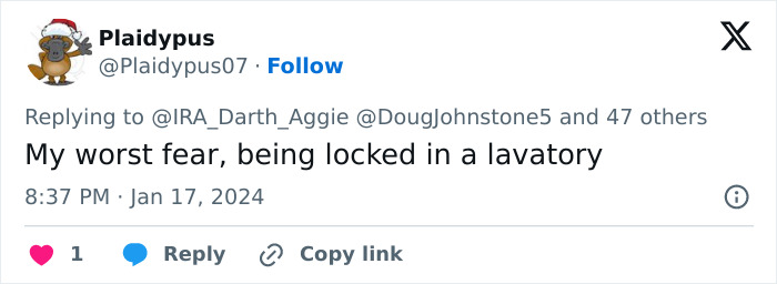 “We Tried Our Best”: Passenger Trapped In Airplane’s Toilet Receives Defeated Note From Cabin Crew “We Tried Our Best”: Passenger Trapped In Airplane’s Toilet Receives Defeated Note From Cabin Crew