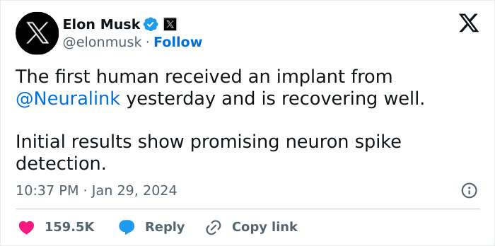 “That Is The Goal”: Elon Musk’s Neuralink Is Implanted In First-Ever Human