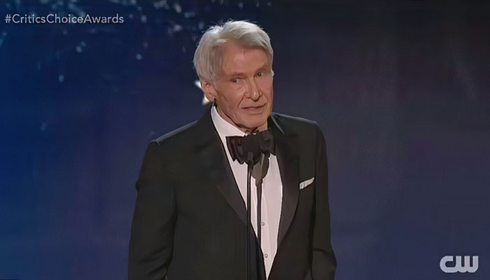 Harrison Ford Accepts Career Achievement Award With Tearful Tribute To Wife Calista Flockhart