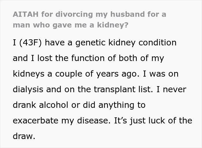 Husband Is OK With Letting Wife Die Instead Of Giving Her A Kidney, Loses Her To Another Man