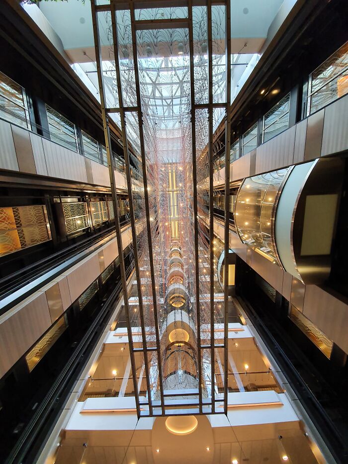 Looking Up - At The Elevators On The "Harmony Of The Seas"