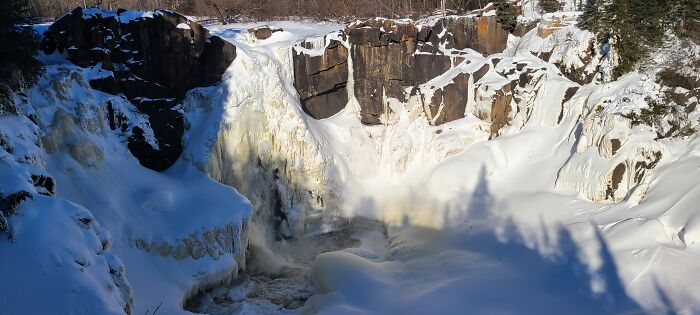 High Falls Near Pigeon River. Close To The Canadian Border In Minnesota