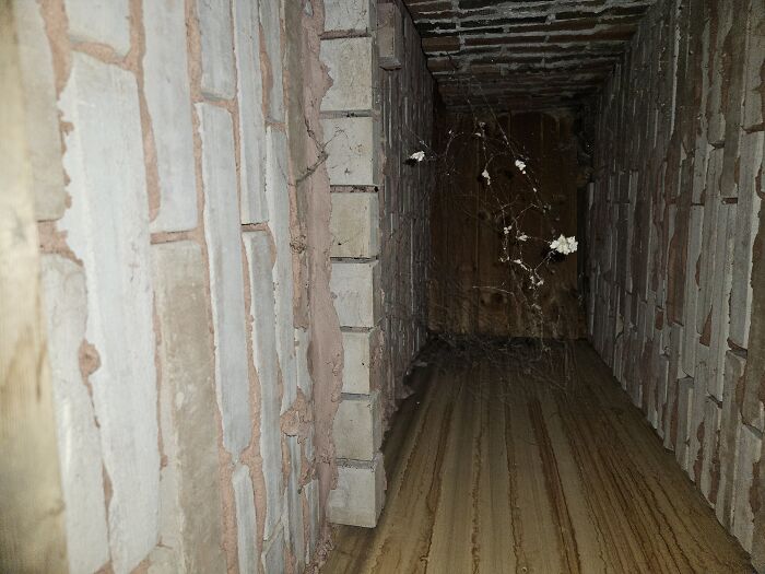 Fireplace Wood Storage Next To The Fireplace. On An Exterior Wall, Up To The Vaulted Ceiling, With A 1.5 Foot Semicircle Opening. I Understand The Need For Ventilation, But This Is Bizzarre