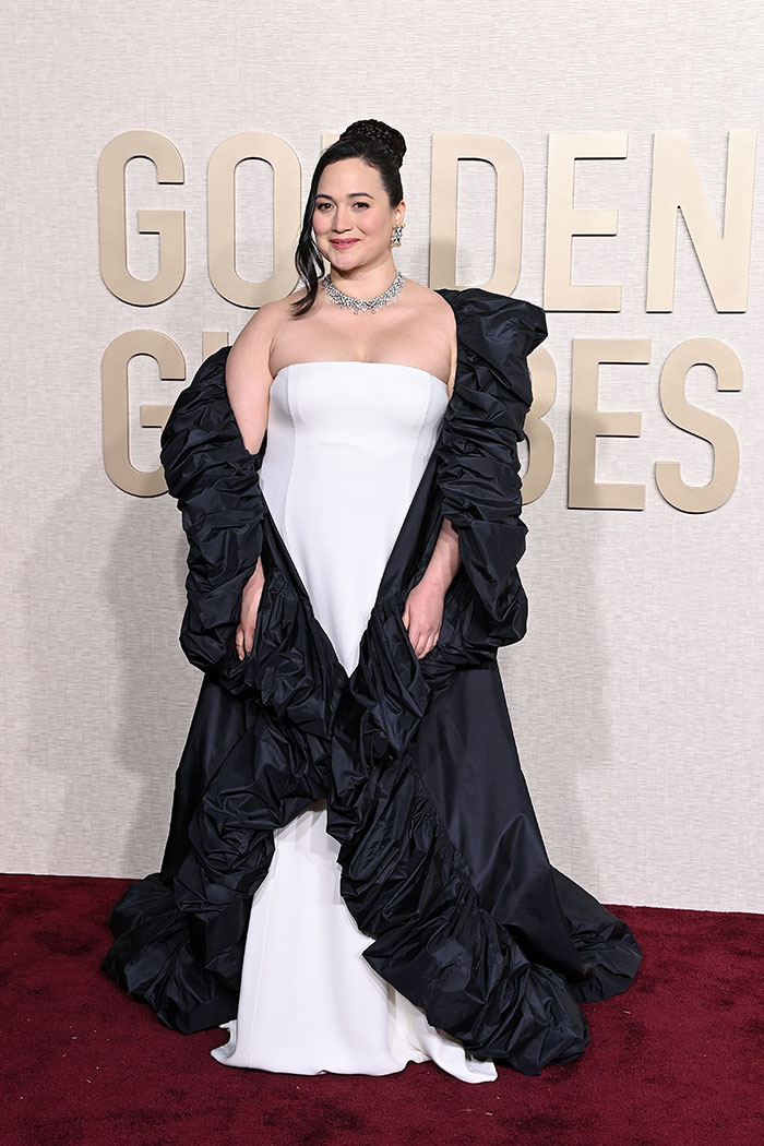 Lily Gladstone's White Strapless Custom Gown From Valentino