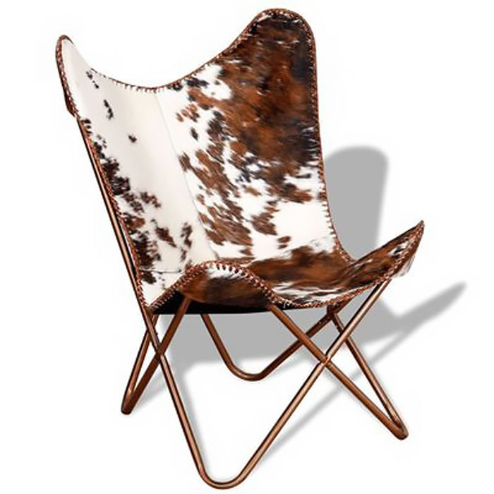Elevate Your Love Nest; Give Them A Throne Made From Brown And White Real Cowhide Leather 
