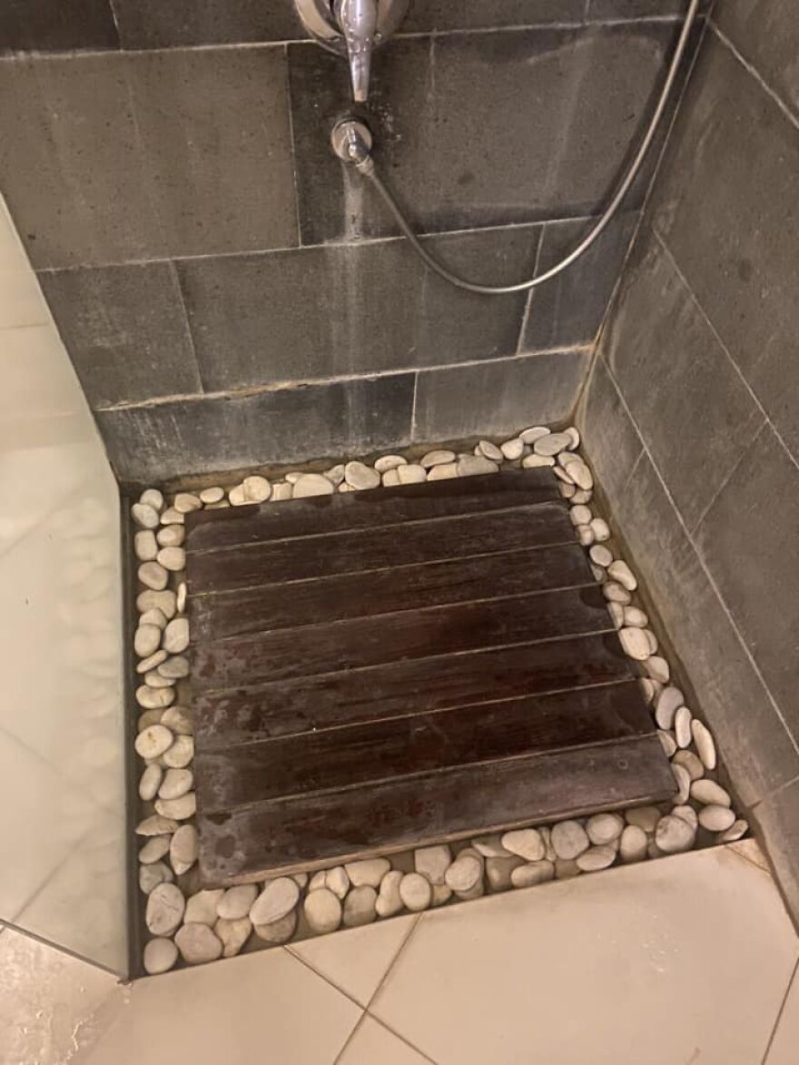 Shower Floor Of A Shower In A Hotel Room 🤮
