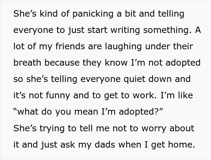 “What Do You Mean I’m Adopted?”: Student Embarrasses Teacher For Making Assumptions “What Do You Mean I’m Adopted?”: Student Embarrasses Teacher For Making Assumptions