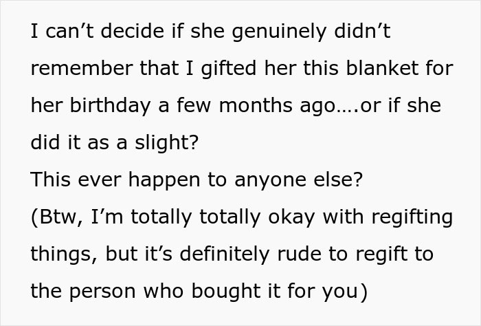 Woman Is Regifted The Same Present She Gave Her BF’s Mom, Others Share Similar Stories Online