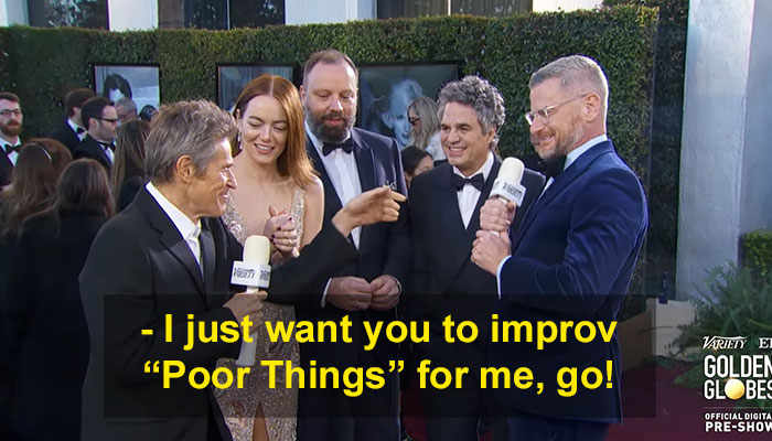 The Poor Things Cast's Extremely Awkward Red Carpet Interview