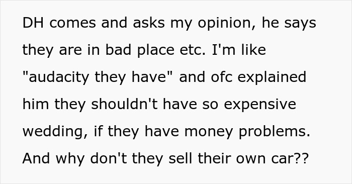 Guy Refuses To Sell His Car To Help Out 'Broke' Friends Who Just Had A Luxurious Wedding Guy Refuses To Sell His Car To Help Out 'Broke' Friends Who Just Had A Luxurious Wedding