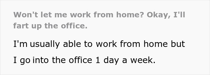 Boss Won’t Allow Woman To WFH, Learns What Her Pills’ ‘Hilarious Side Effect’ Is The Hard Way Boss Won’t Allow Woman To WFH, Learns What Her Pills’ ‘Hilarious Side Effect’ Is The Hard Way