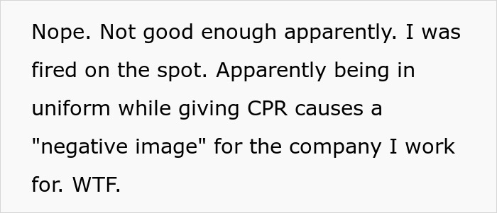 “I Was Fired On The Spot”: Person’s Heroic Move On The Way To Work Cost Them A Job “I Was Fired On The Spot”: Person’s Heroic Move On The Way To Work Cost Them A Job