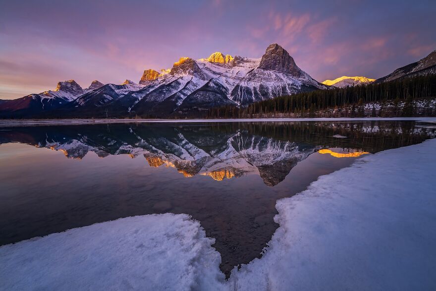 Gold In Nature: "Winter Rockies" By Yongnan Li, Canada