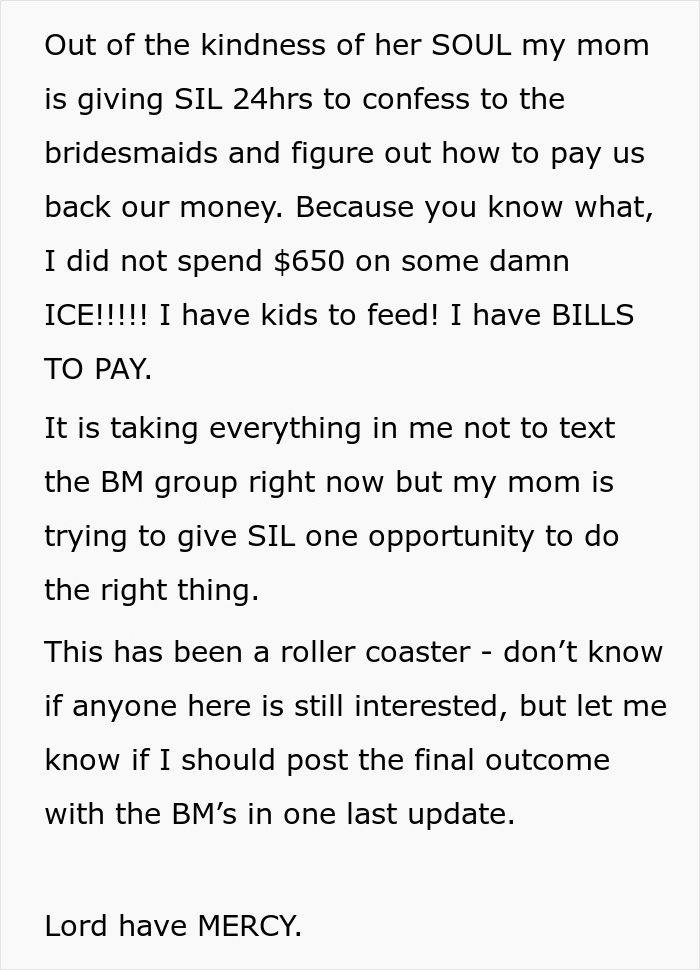 Bridesmaid Finds Out Bride Pocketed $7k From Bridal Party, Exposes Her In A Group Chat Bridesmaid Finds Out Bride Pocketed $7k From Bridal Party, Exposes Her In A Group Chat