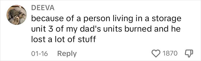 Guy Shares That He Lives In A Storage Unit, Because It's Much Cheaper Than An Apartment Guy Shares That He Lives In A Storage Unit, Because It's Much Cheaper Than An Apartment