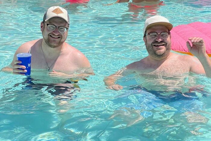 I Wasn’t Convinced Until Now. We Are Definitely In A Simulation. Today I Randomly Swam Past My Doppelgänger At The Flamingo Pool In Vegas