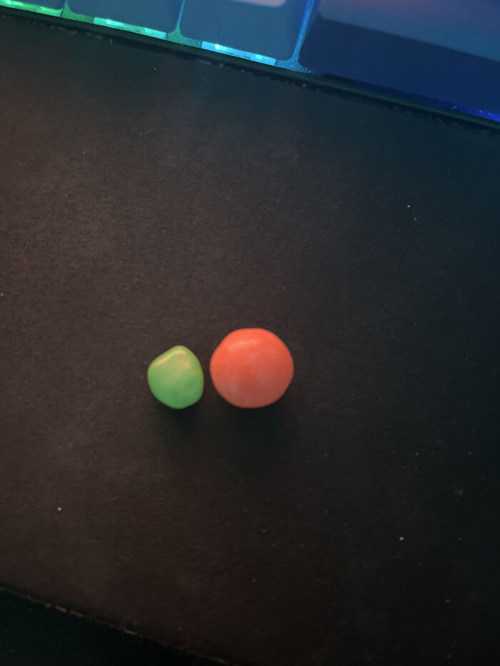 Bro. I Got A Skittle Thats Half The Size Of A Normal Skittle. What Did I Do To Deserve This :l
