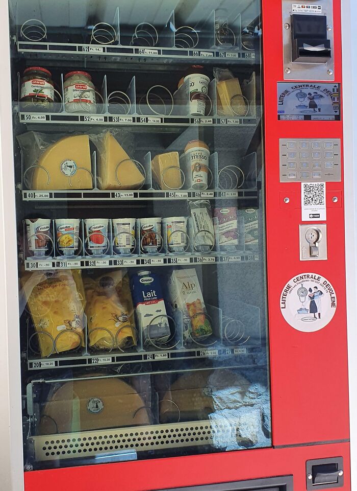 A Cheese Vending Machine In A Mountain Village In Switzerland