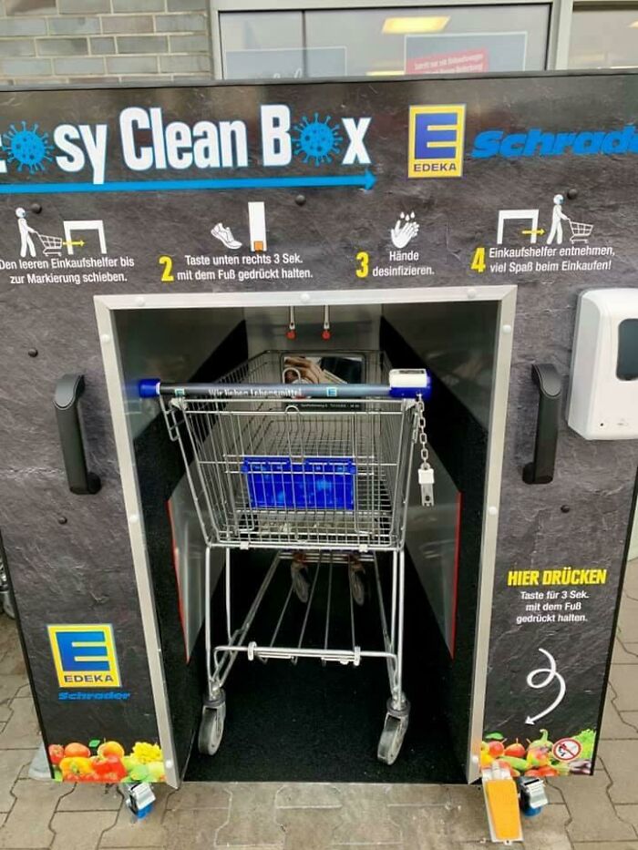 Máquina para limpiar carritos de la compra en Alemania