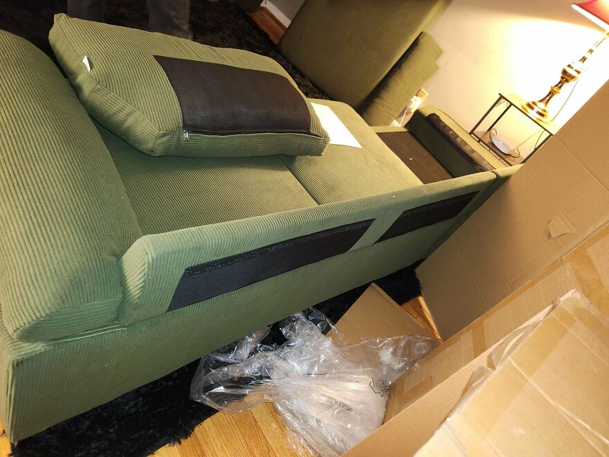 New Couch Has Cushion Velcro On The Wrong Side...