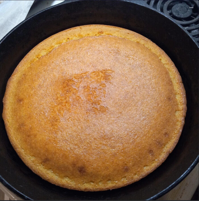My Oldest Son Made Cornbread In Our Cast Iron Skillet