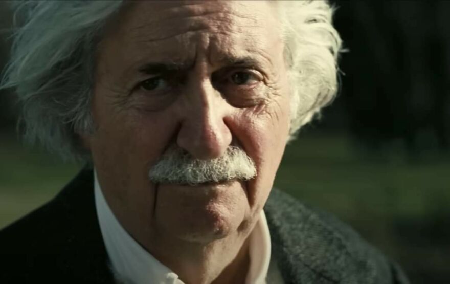 At The End Of "Oppenheimer" (2023), The Main Character Comes Home At Night And A Mysterious Man Steps Out Of The Shadows. "My Name Is Albert Einstein" He Says. "I'm Here To Talk To You About The Physicists Initiative."
