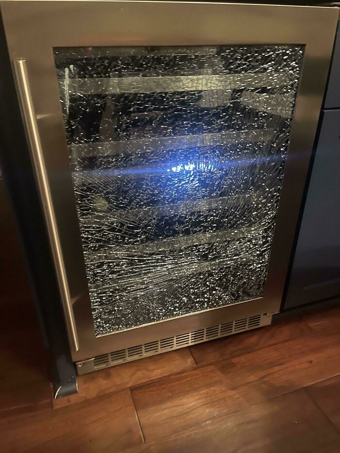 Came Back From Vacation To Wine Cooler Glass Being Shattered