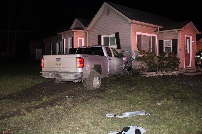 Reckless Driver Crashes Into A House