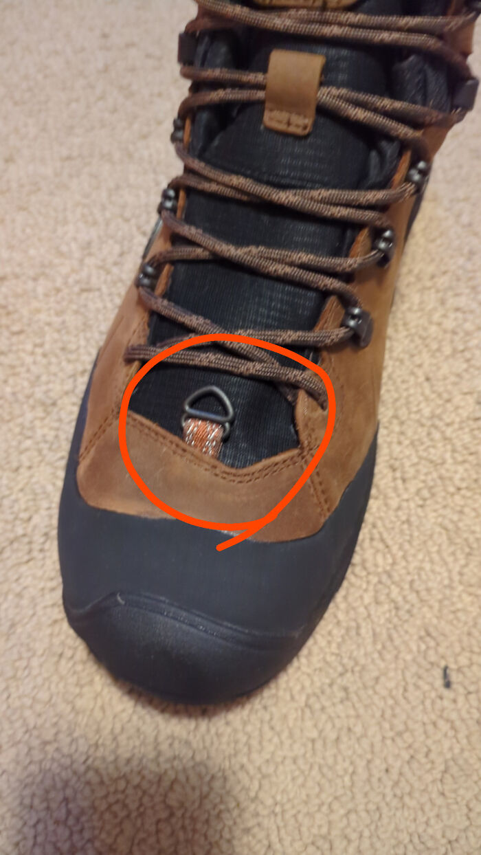 Front Eyelet On Winter Boot. Unsure Of Purpose