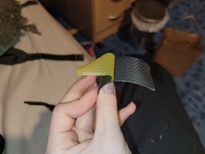 What Is This Tape? The Black Part Is Rubber And The Green Is A Plastic. Sticks To Nothing