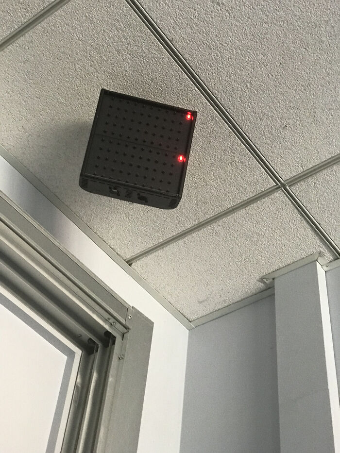 The University I Used To Attend Had One Of These In Every Classroom -- A Small Black Box With What Appears To Be A Grid Of Leds, Placed Towards The Front Of The Room / Where Students Will Face When Seated
