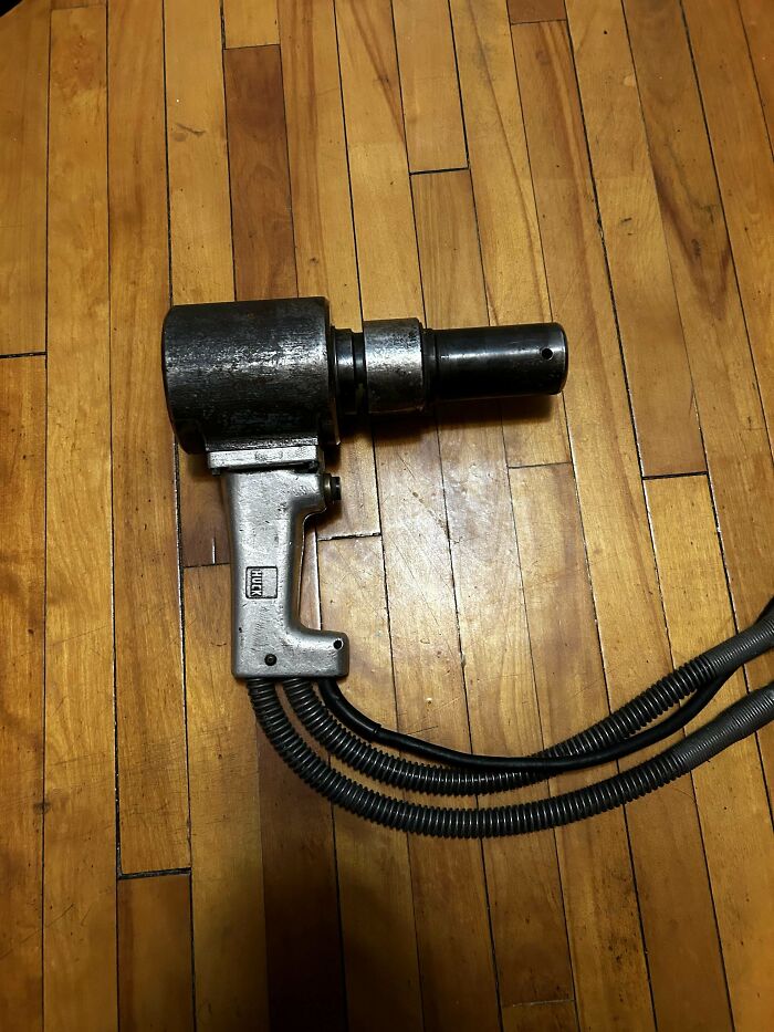 I Bought This At A Thrift Store For 20$ As A Funny Present For A Friend’s Birthday. It Weighs About 30 Pounds, Has Hydraulic Hoses (I Think) And Has A Plug I Have Never Seen