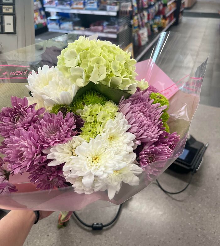 A Customer Bought A Bouquet Of Flowers, Then Handed Them To Me Right Before She Walked Out And Said “Happy Valentine’s Day”