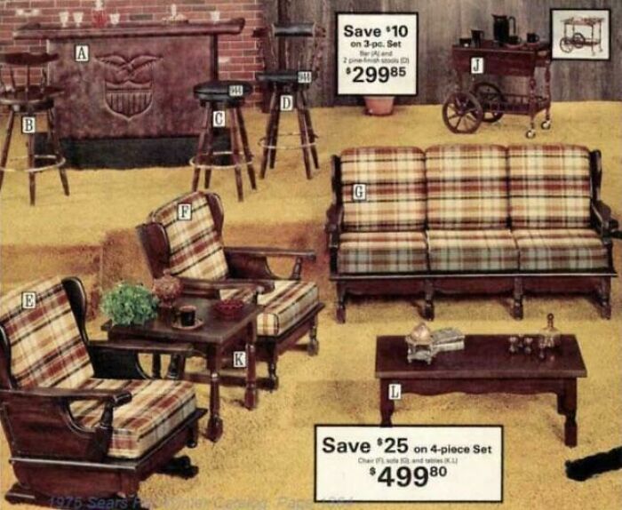 “Colonial” Living Room Furniture From The Sears Catalog, 1975
