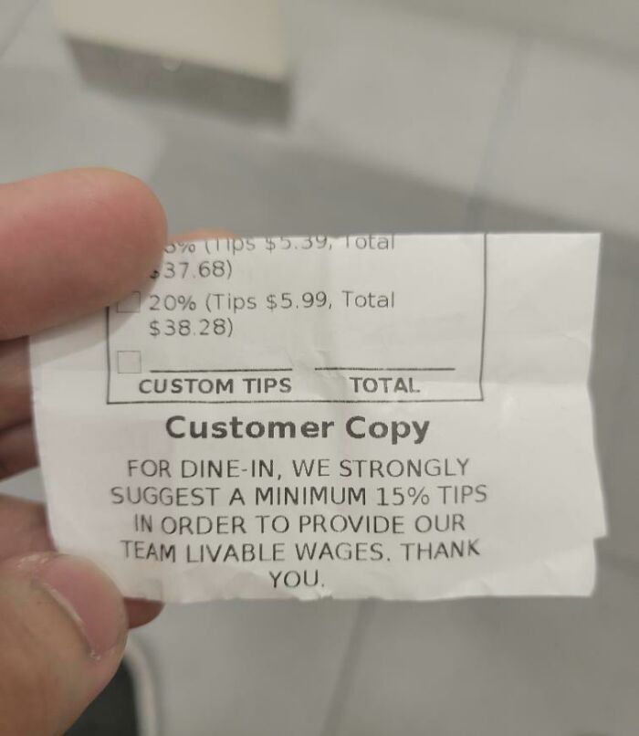 “In Order To Provide Our Team Livable Wages” Anyone Notice An Increase In Messaging That Makes Customers Feel Guilty For Not Tipping?