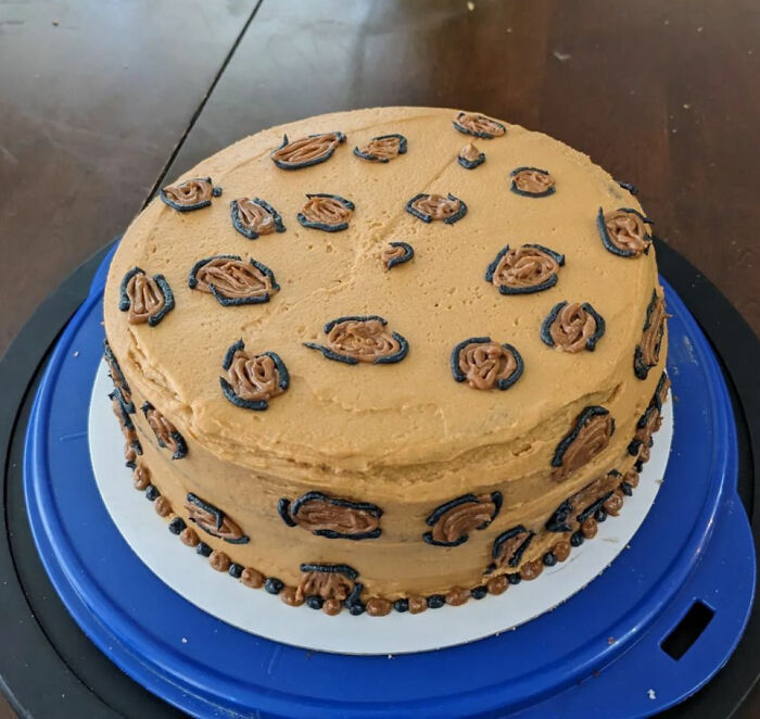 An Attempt At A Cheetah Print Cake For Our Friend's Daughter's Birthday