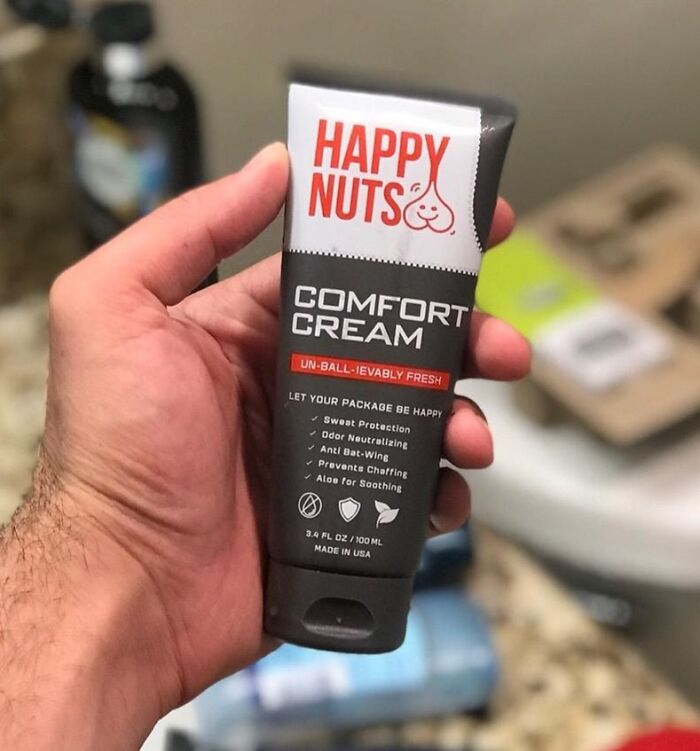 Protect His Precious Cargo From Sweat And Stick — Happy Nuts Comfort Cream Is The Valentine's Gag Gift That's Practical, But Will Still Have Him Cracking Up (In Comfort)