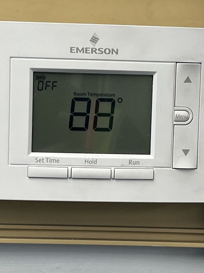 This Is The Thermostat In The Office. I Told My Boss That If I’m Going To Work In A Sauna I Do It In The Nude
