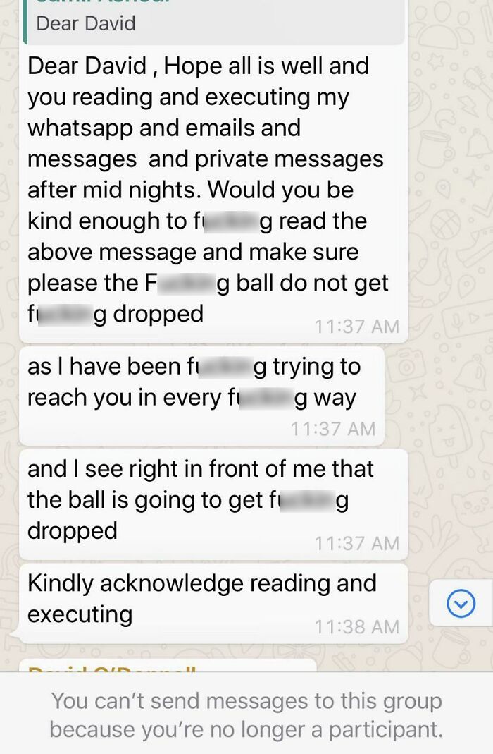 Message From The Boss In The Company Group Chat (Where All Employees Can See)