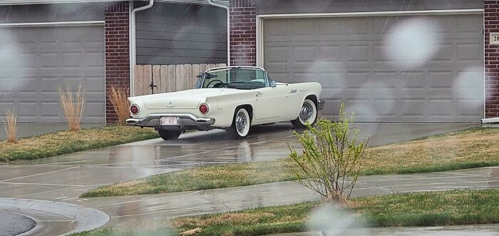 My Neighbor Left His Thunderbird Outside With The Top Down. It's Pouring