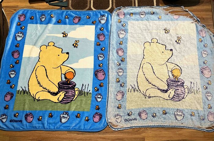 Winnie-The-Pooh Baby Blanket: New vs. 21 Years Of Use