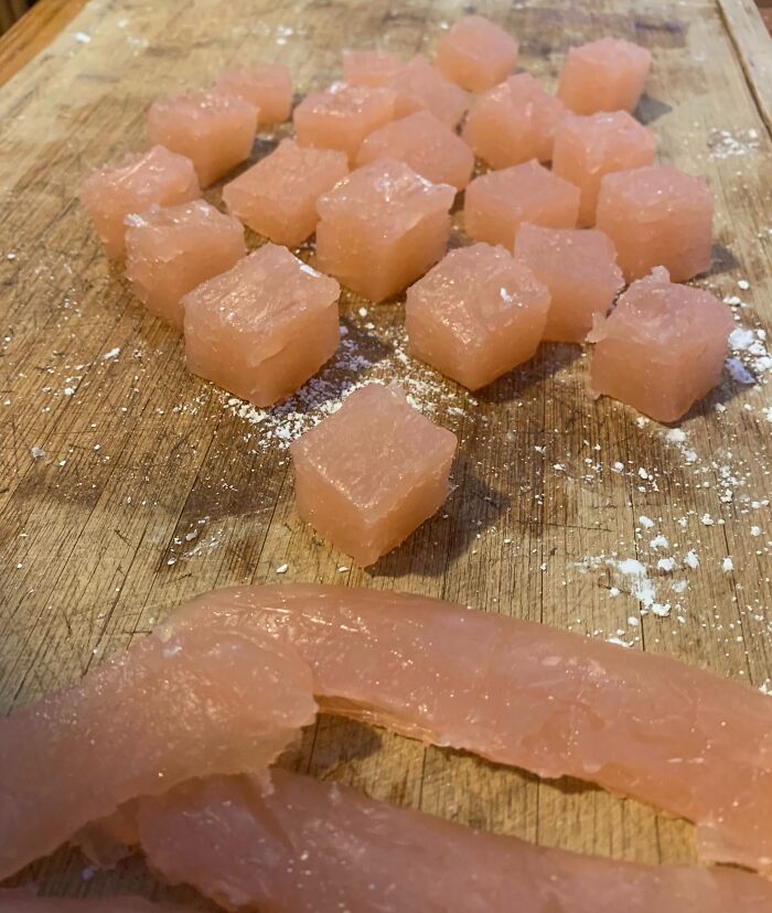 My Turkish Rosewater Gummies Look Like Sashimi (Raw Fish)