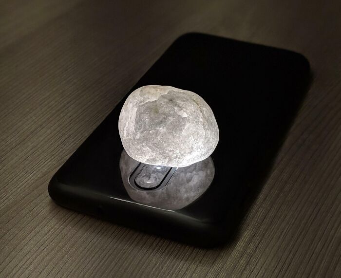 Flashlight Through A Rock Makes It Look Like The Moon