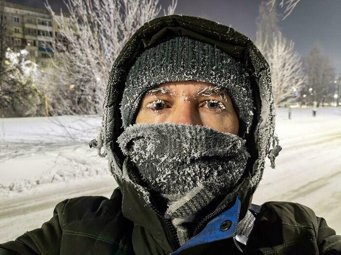 I Took A Picture Of Myself At -38°C (-36.4°F)
