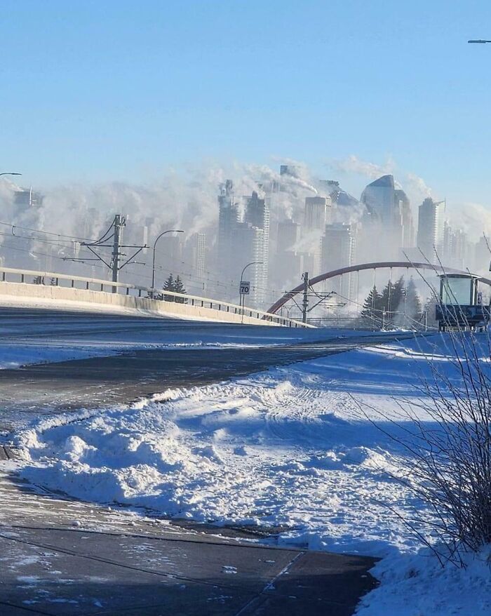 Calgary, Alberta This Morning When It Was -30 Degrees