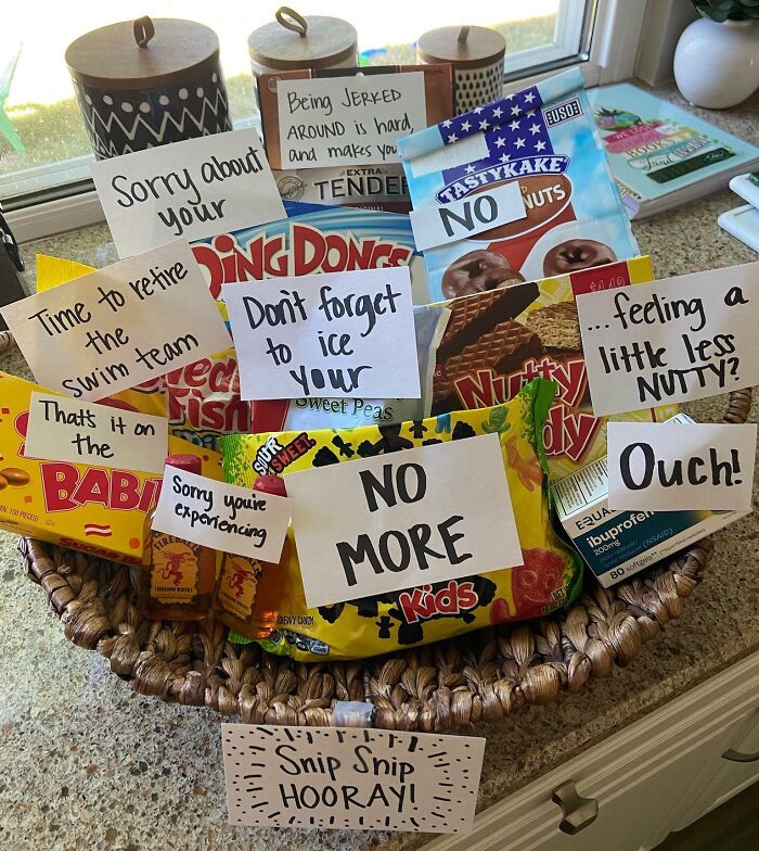 The Get-Well Basket My Wife Made Me For My Vasectomy Today