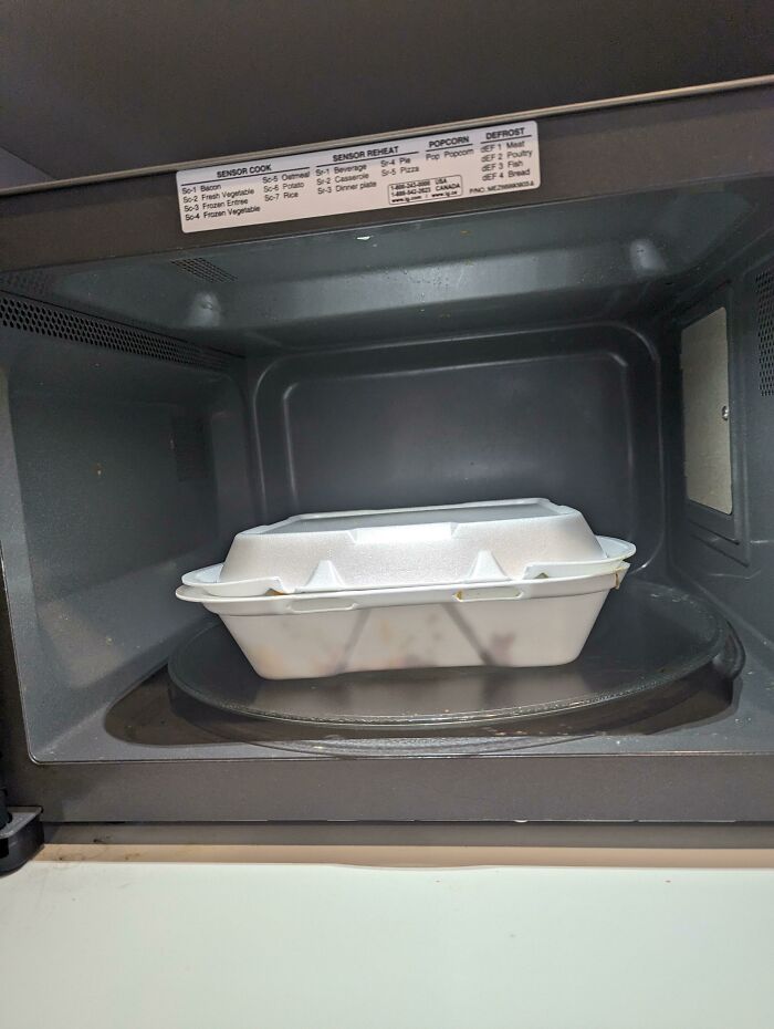 My Husband Leaves His Takeaway Containers In The Microwave After He Finishes Eating Instead Of Throwing It In The Trash